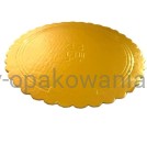 Podkłady karbowane pod torty okrągłe złote gram.2400 op.50szt śr.18-40 cm