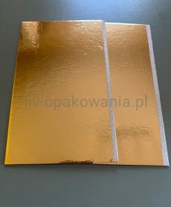 Podkładki/tekturki pod ciasta złoto/srebrne rozm 11x18 II gat.